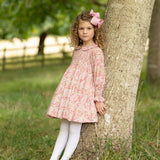 Antoinette Dress with Raspberry Crumble Hand Smocking made with Liberty Poppies & Daisies Fabric