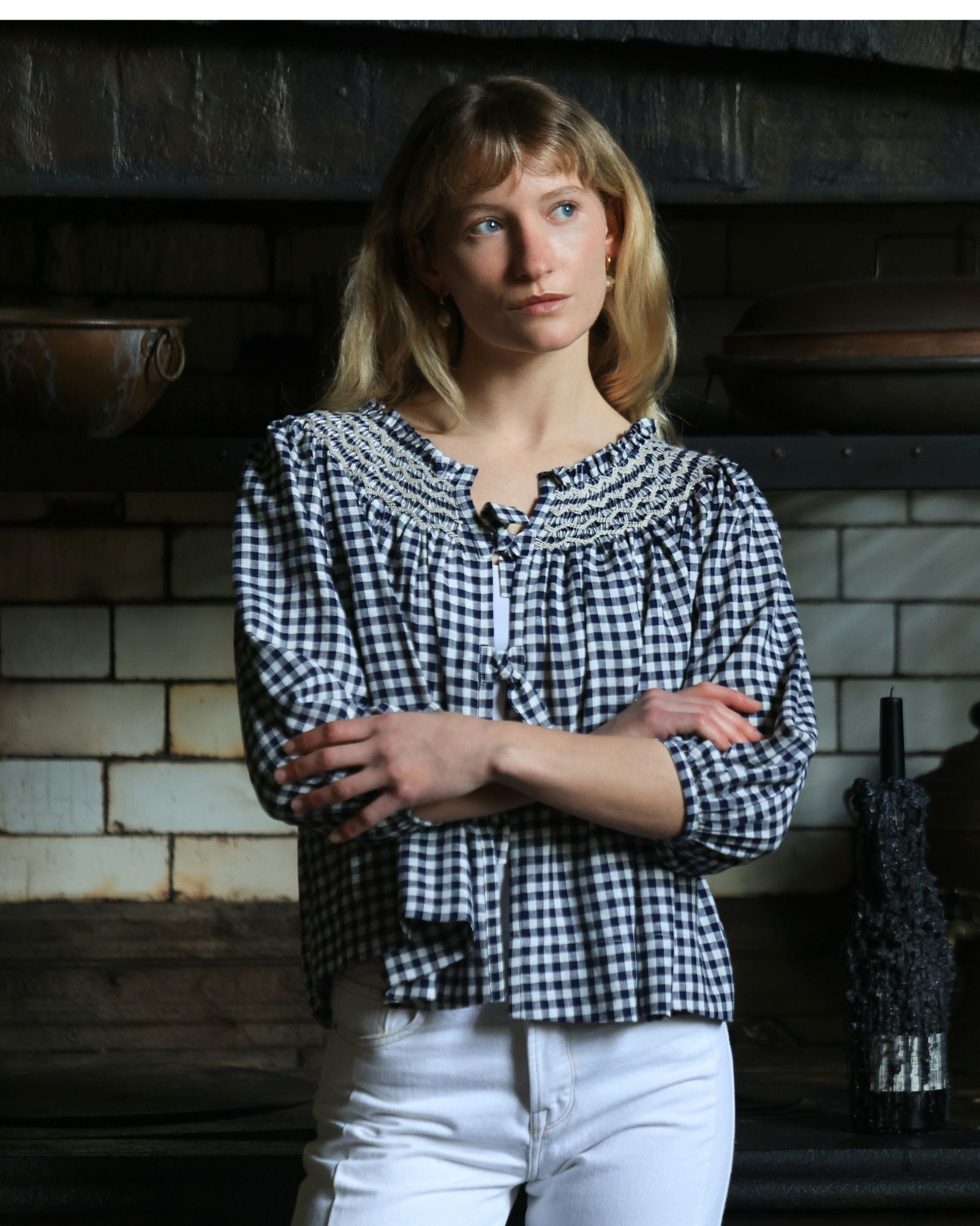 Cleopatra Jacket Schoolhouse Gingham Chalk Hand Smocking Edition 5