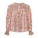 Cleopatra Blouse with Hedgerow Haze Hand Smocking made with Liberty Poppies and Daisies Edition 30
