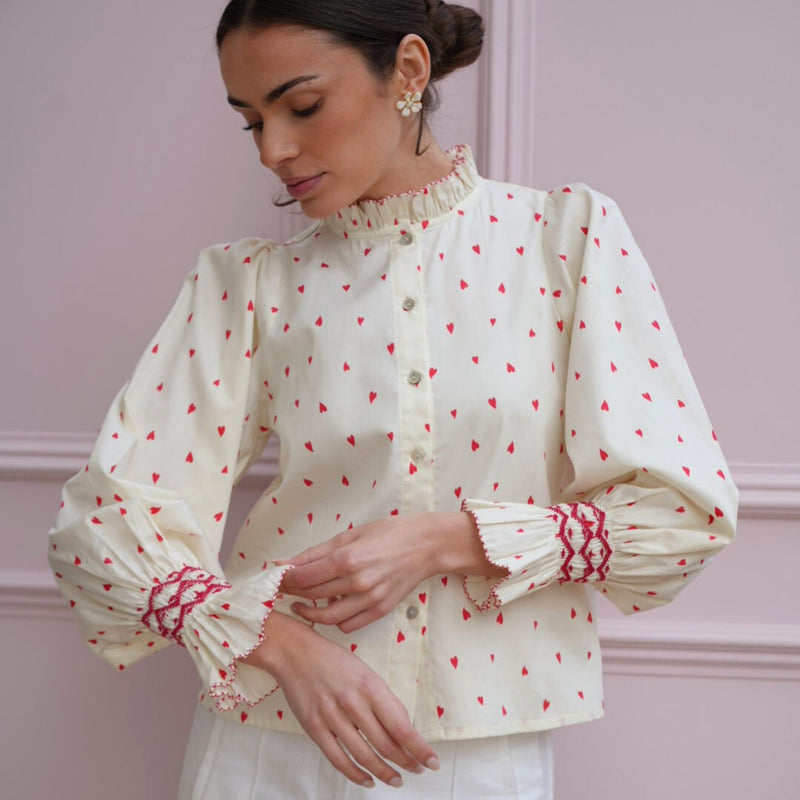 Shelley Blouse Loveheart Cotton Lawn with My Funny Valentine Hand Smocking Edition 21