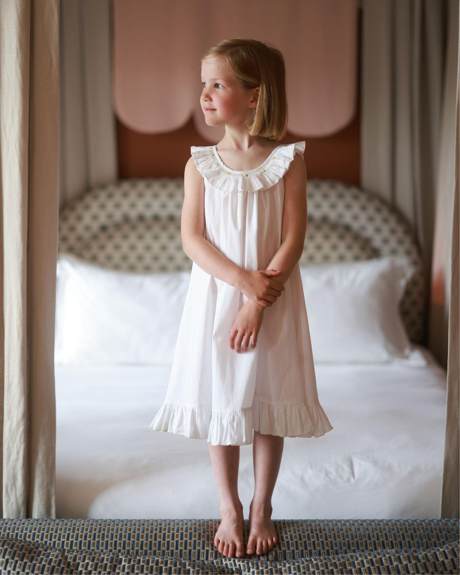 Memo Press x Alice Dress Moonstone Rose Hand Smocking