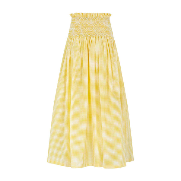 Sullivan Skirt Sicilian Buttercup check with Sorbet Hand Smocking