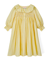 Nightingale Girl's Dress Primrose Gingham with Daffodil Hand Smocking