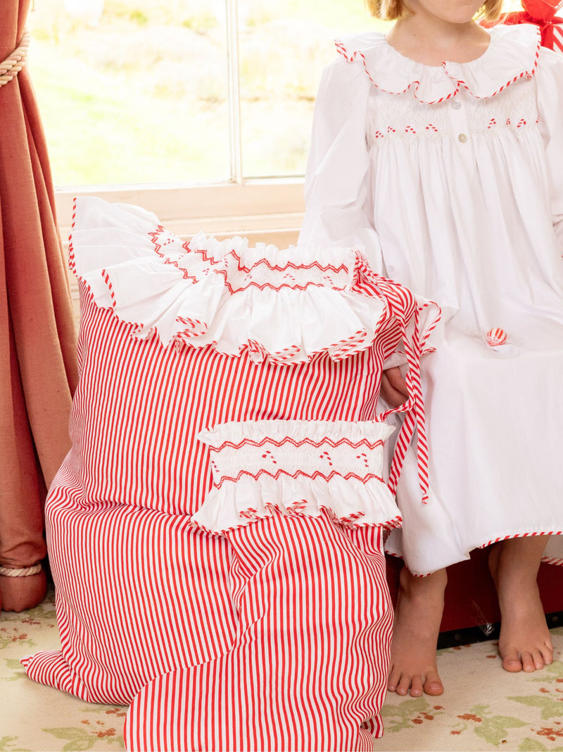 Nightingale Girls Dress Moonstone with Candy Cane Hand Smocking