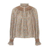 Scholl Blouse with Hazelnut Hand Smocking made with Liberty Ava Edition 51