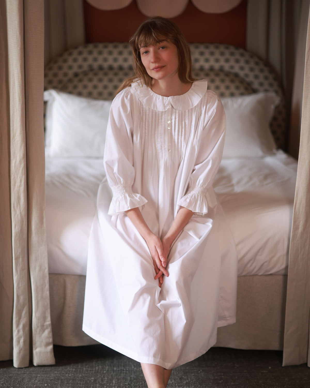 Bessie Coleman Dress Moonstone Cotton Hand Smocking