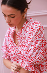 Cleopatra Blouse Pink Panther Cotton with Milkshake Hand Smocking Edition 36