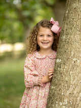 Antoinette Dress with Raspberry Crumble Hand Smocking made with Liberty Poppies & Daisies Fabric