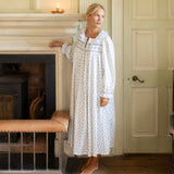 Women's Nightingale Dress Blueberry Brushed Cotton with Blueberry Hand Smocking