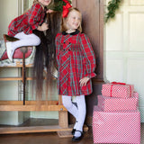 Margaret Thatcher Dress Red Royal Stewart with Nutcracker Hand Smocking