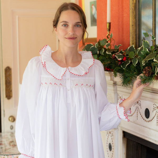 Nightingale Women's Dress Moonstone with Candy Cane Hand Smocking