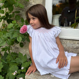 Rosalind Franklin Pyjamas Moonstone Cotton with Seashell Lattice Hand Smocking
