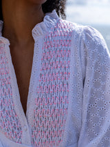 Junko Tabei Dress Broderie Anglaise with Barbilicious Honeycomb Hand Smocking
