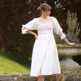 Josefine Butler Dress Rosebud Plumetti with Vintage Rose Hand Smocking