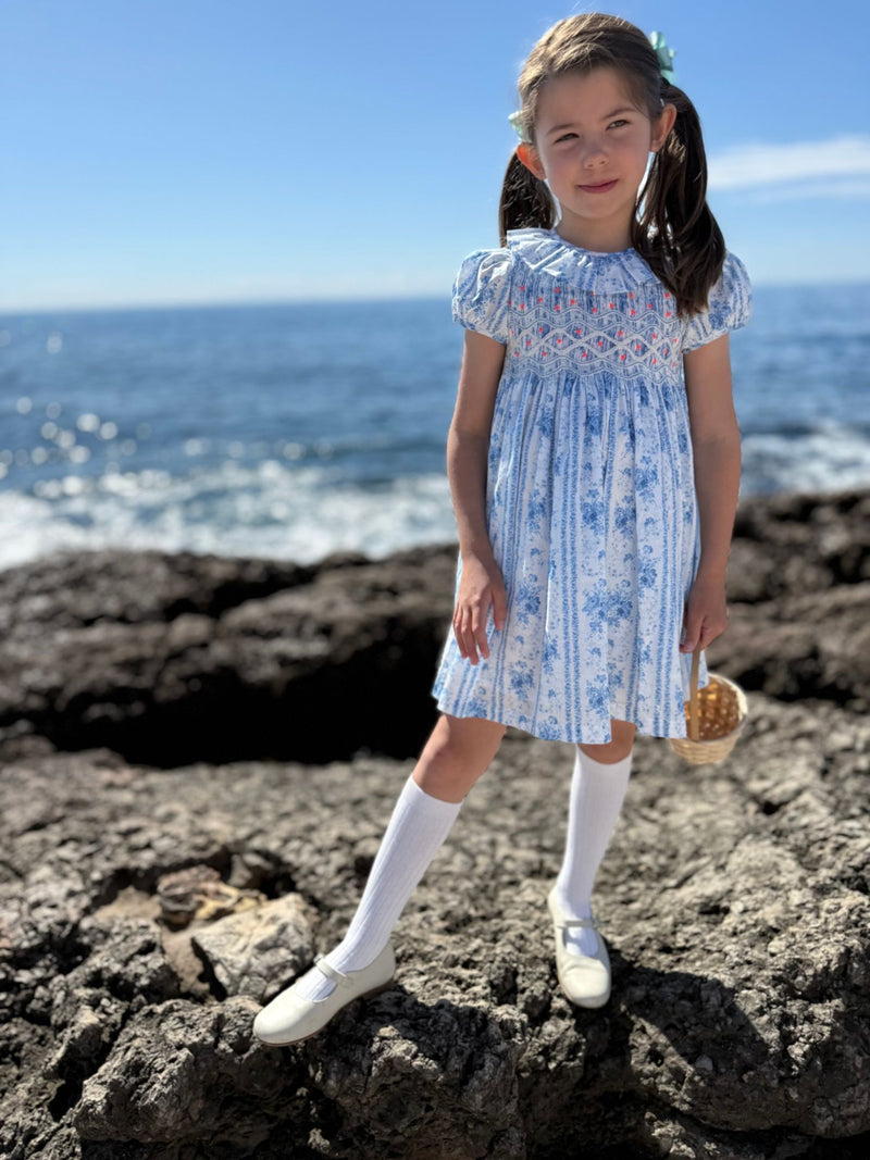 Katherine Johnson Dress Antoinette Stripe with Hint of Mischief Hand Smocking