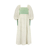 Josefine Butler Dress Frobscottle Spot with Cool as a Cucumber Hand Smocking