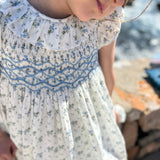 Katherine Johnson Dress Brunnera Blooms with Forget Me Not Hand Smocking