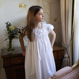 Memo Press x Smock London Girls Nightingale Dress with Climbing Rose Hand Smocking