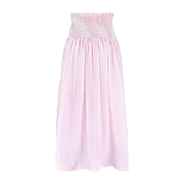 Sullivan Skirt Lollipop Gingham with White Hand Smocking
