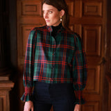 Bobbi Gibbs Jacket Red Stripe Tartan with Christmas Tree Hand Smocking