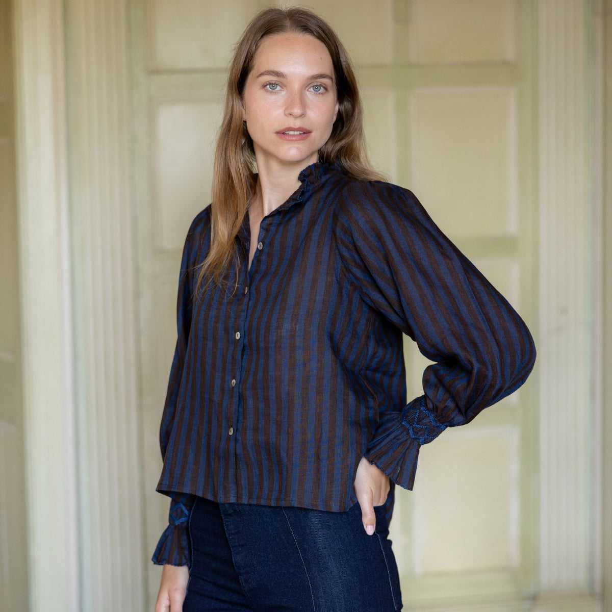 Shelley Blouse Rothko Stripe Hand Smocking Edition 15