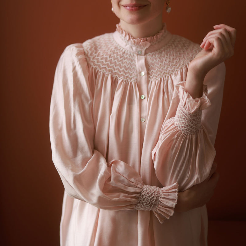 Scholl Blouse Angel’s Whisper Silk Cotton with Milk Hand Smocking Edition 49