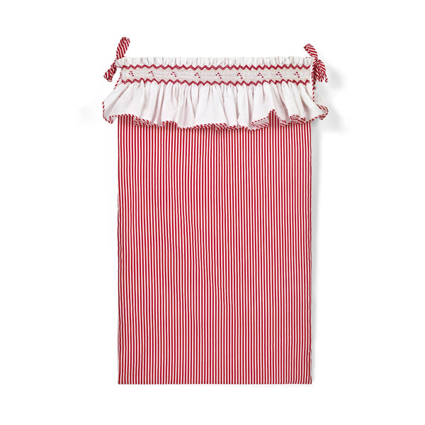 Edit58 x Smock London Candy Cane Stripe Sack with Candy Cane Hand Smocking