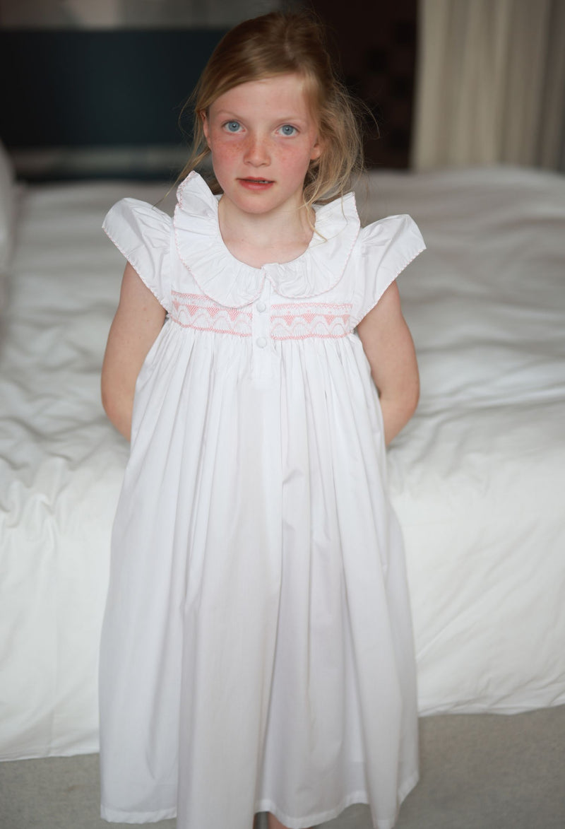 Nightingale Dress with Stacked Waves Seashell Hand Smocking