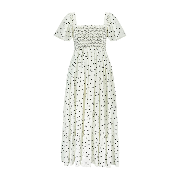 Rachel Carson Dress Polka Dot with Check Mate Hand Smocking