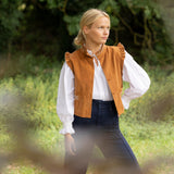 C J Walker Waistcoat Butterscotch Needlecord with Spiced Vanilla Hand Smocking Edition 5