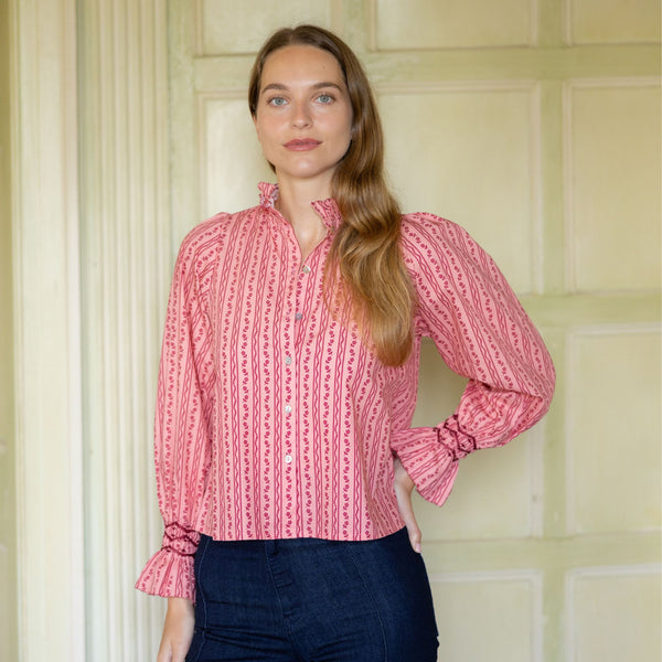 Shelley Blouse Mulberry Trellis with Ruby Two Shoes Hand Smocking Edition 16