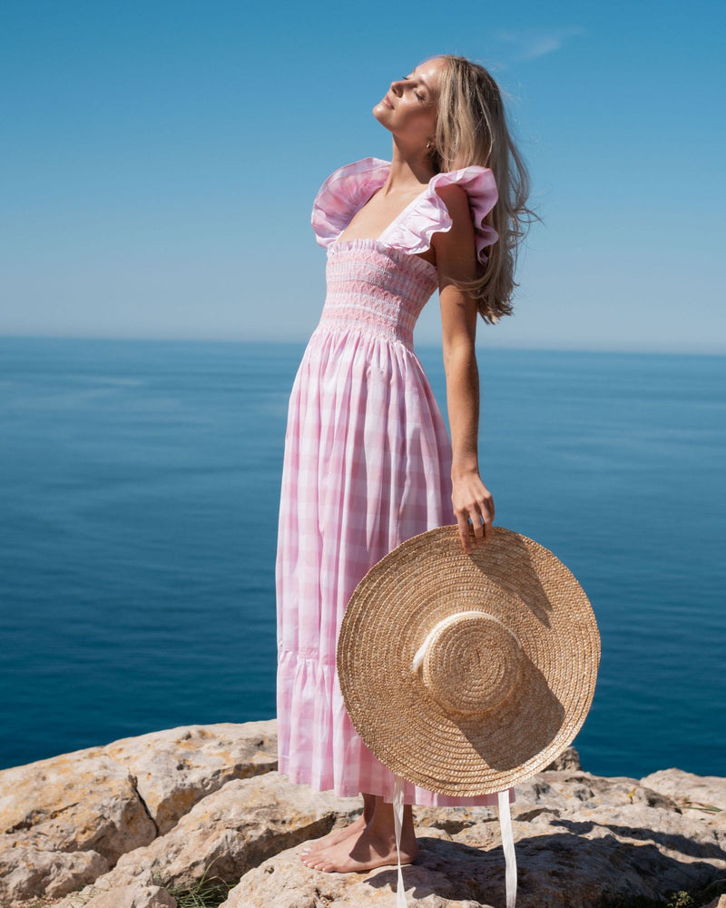 Rachel Carson Dress Candyfloss Gingham with Cocoloco hand Smocking