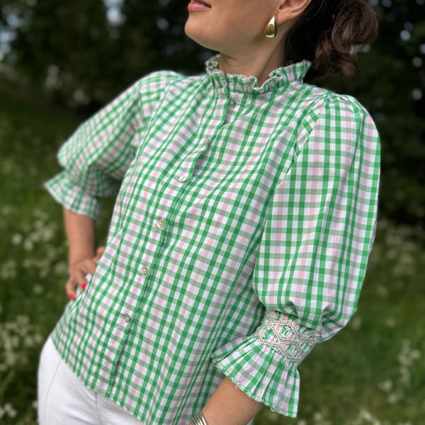 Shelley Blouse Wicked Gingham with Glinda Hand Smocking Edition 11