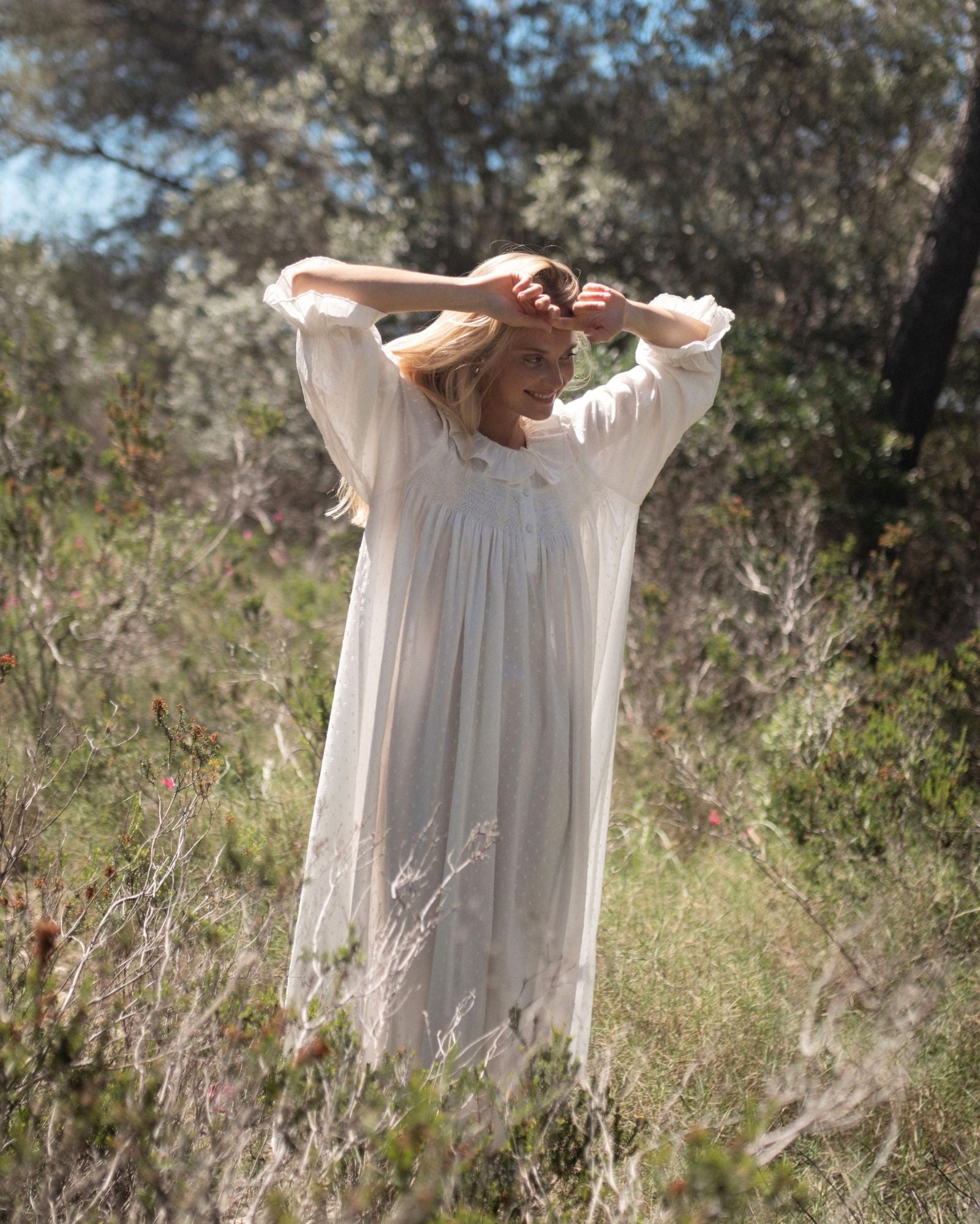 Nightingale Dress Cloud Puff Plumetti Hand Smocking