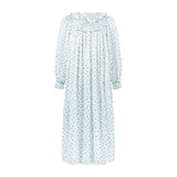 Women's Nightingale Dress Blueberry Brushed Cotton with Blueberry Hand Smocking