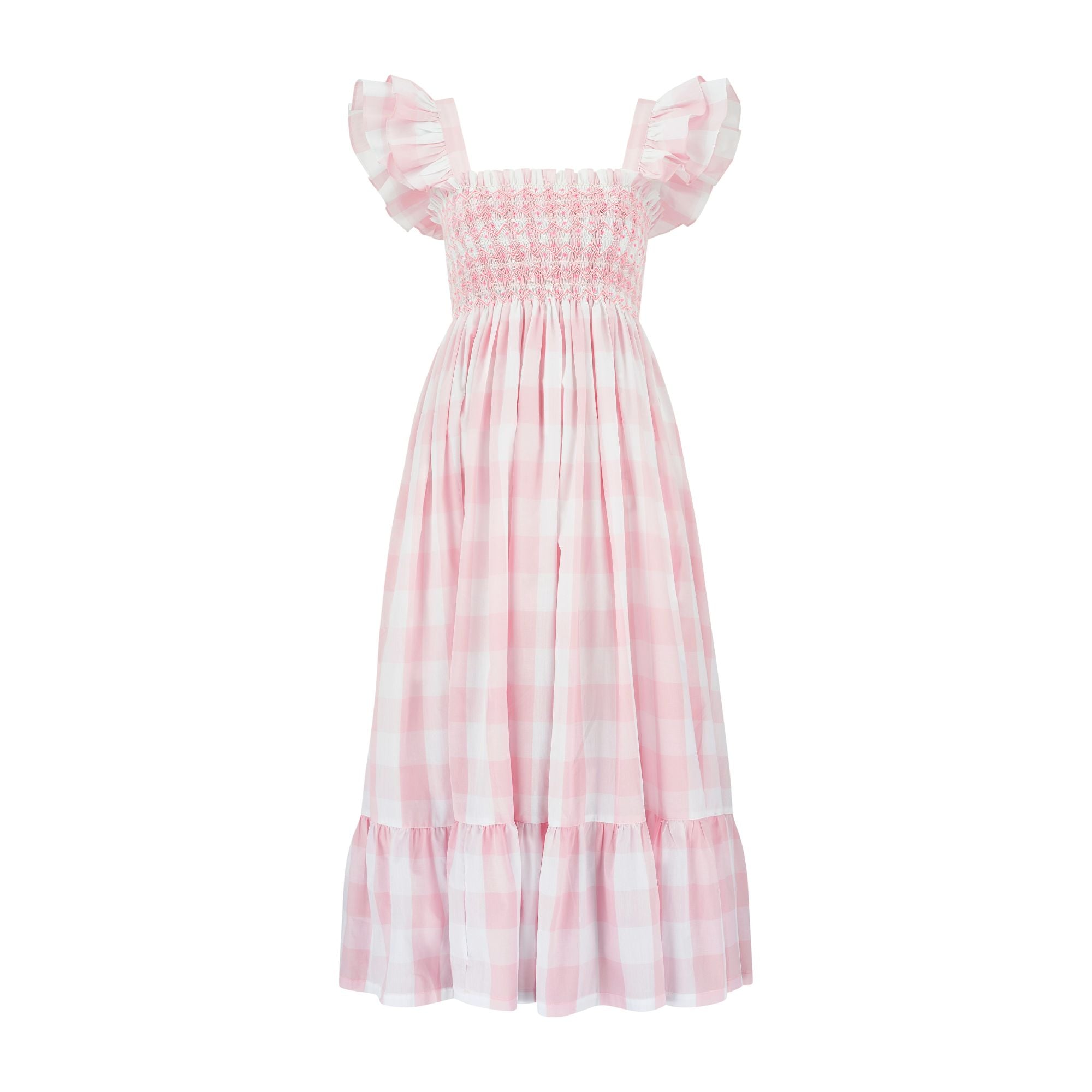 Rachel Carson Dress Candyfloss Gingham with Cocoloco hand Smocking