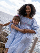 Josefine Butler Dress Seaside Check with Cherries Hand  Smocking