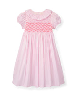 Katherine Johnson Dress Pink Grid Cotton with Strawberrylicious Hand Smocking