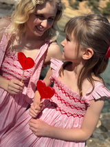 Rachel Carson Girls Dress Love Heart Weave with I Heart You Hand Smocking