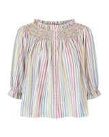 Cleopatra Blouse Pastel Rainbow with Lucky Charm Hand Smocking Edition 41
