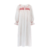 Nightingale Women's Dress Red Berry Plumetti with Stacked Waves Hand Smocking