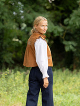 C J Walker Waistcoat Butterscotch Needlecord with Spiced Vanilla Hand Smocking Edition 5