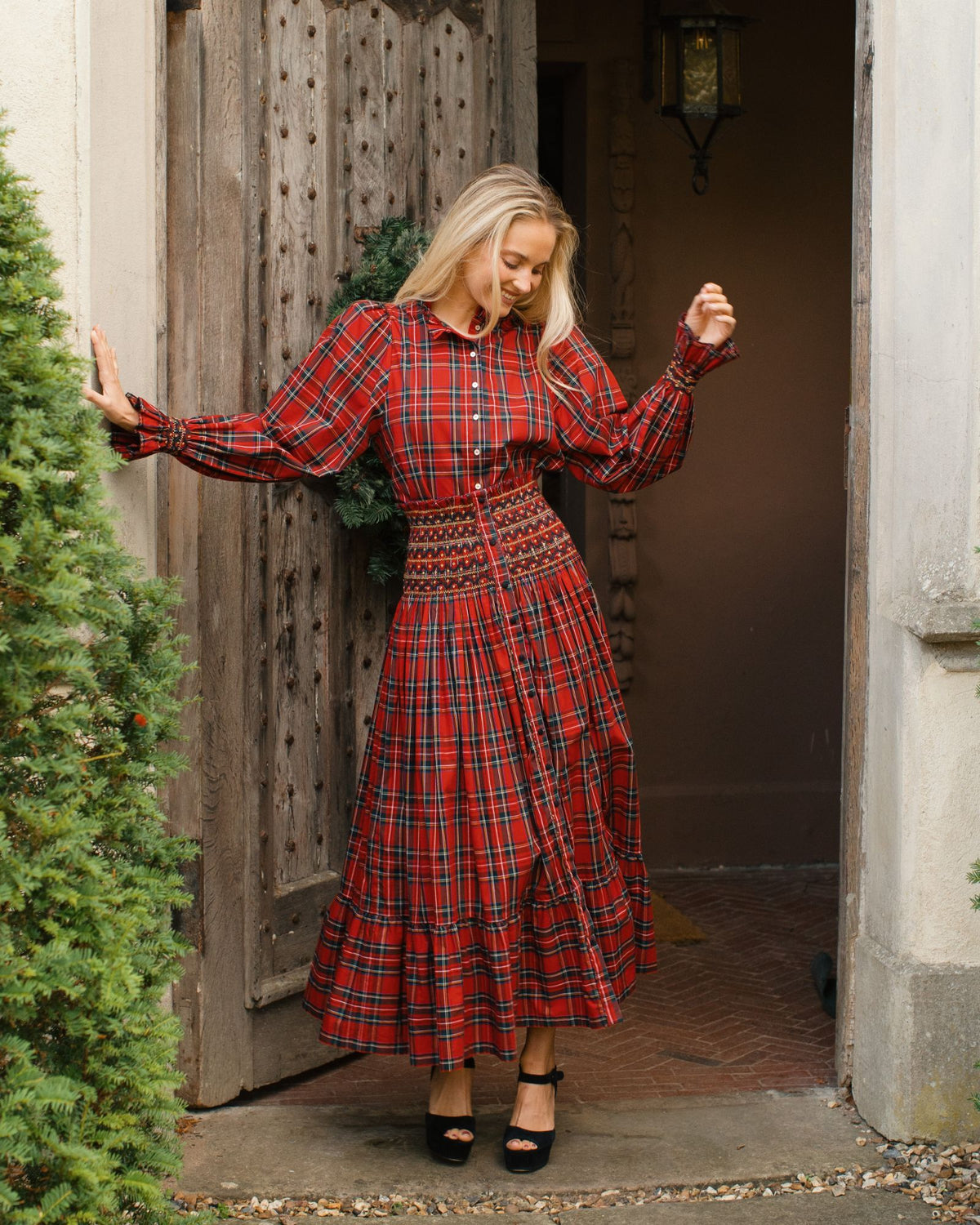 Mary Seacole Women's Skirt Royal Stewart with Nutcracker Hand smocking