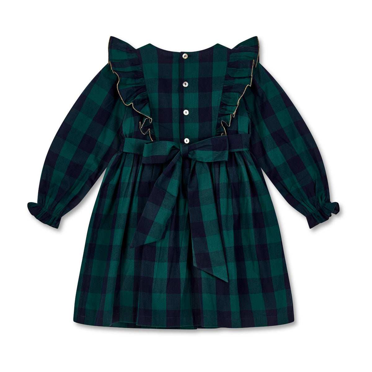 1-2, 2-3, 6-8y Anna Pavlova Dress Pine Tree Gingham with Hearts a Glow Hand Smocking