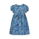 Antoinette Dress with White Horses Hand Smocking Made With Liberty Margaret Annie Azure