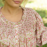 Cleopatra Blouse with Hedgerow Haze Hand Smocking made with Liberty Poppies and Daisies Edition 30