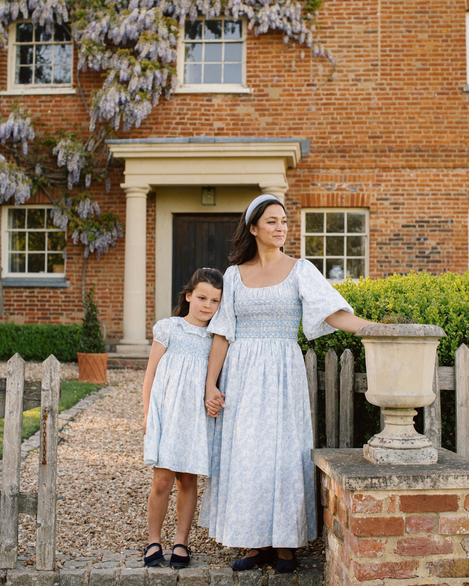 India Dress Toile des Champs with Delphinium Hand Smocking