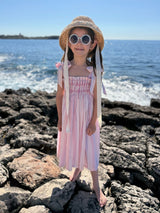 Beatrix Potter Sun Dress Sugared Violet Stripe with Sweet Shop Hand Smocking
