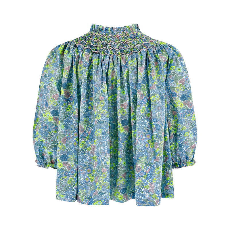 Cleopatra Blouse with Rhubarb and Custard Hand Smocking Made With Liberty Margaret Annie Neon Edition 22