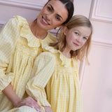 Nightingale Women's Dress Primrose Gingham with Daffodil Hand Smocking